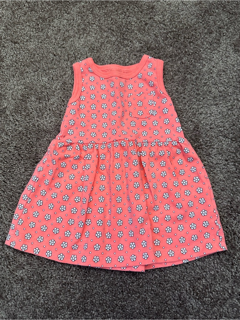 Carter's Coral Pink Floral Sleeveless Dress